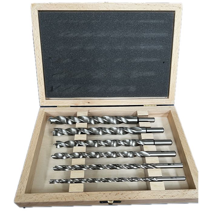 Fisch Wood Twist Drill, 160m long cut, 6 piece set, wood box ^