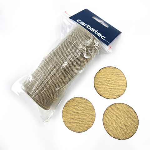Carbatec 50mm hook and loop Sanding Disc P120 grit x100 pack