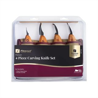 Flexcut Premium 4 Piece Carving Knife set + tool roll