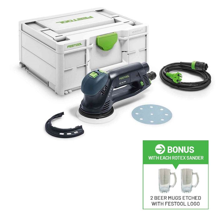 Festool 125mm Rotex Sander RO 125 FEQ with free beer mugs