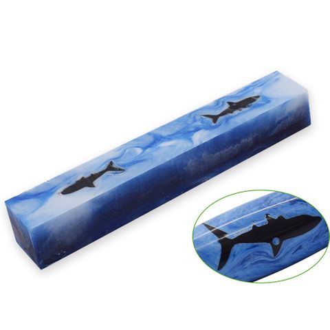 Resin Pen Blank - 20 x 20 x 130mm - shark