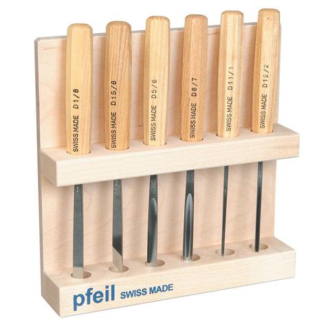 Pfeil Carving Set -6 Pce with Wood Stand