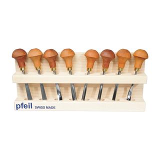 Pfeil Palm Chisel Set 'B' - 8pce w/Stand