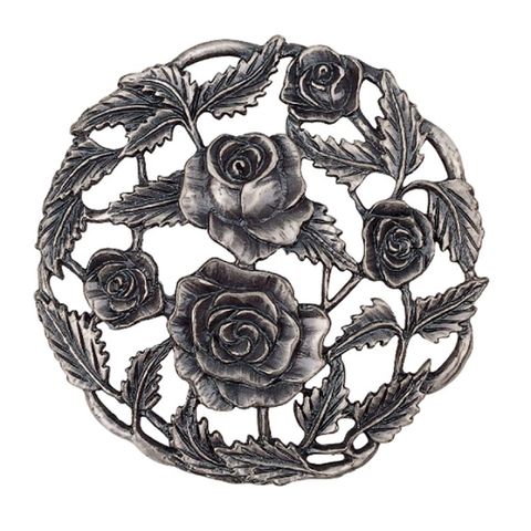 PEWTER LID (Roses) ***