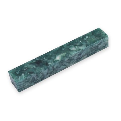9Acrylic Pen Blank 20 x 20 x 130mm. Crush of Green with White