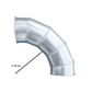 Steel Duct 125mm 90 degree bend with rolled edges both ends