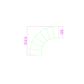 Steel Duct 125mm 90 degree bend with rolled edges both ends