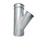 Steel Duct Y with 125mm straight and 100mm branch rolled edge ends
