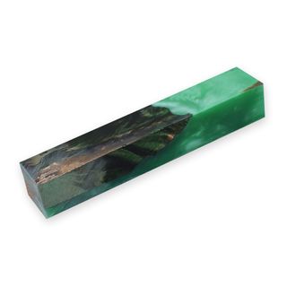 Acrylic Stabilised Blank 20 x 20 x 130mm. Green Hybrid