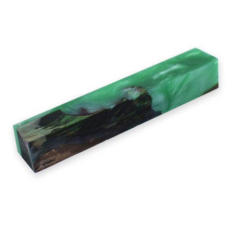 Acrylic Stabilised Blank 20 x 20 x 130mm. Green Hybrid