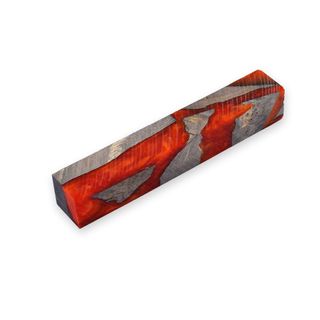 Acrylic Stabilised Blank 20 x 20 x 130mm. Grey & Orange