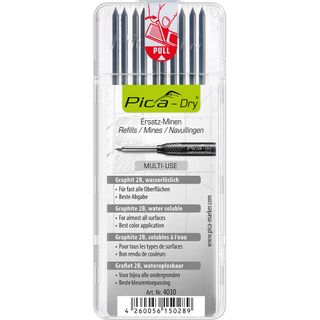 Pica Dry Water Soluble Graphite (2B) Lead Refills