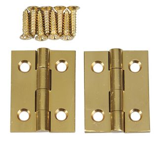 Solid Brass Butt Hinge 1" x 3/4" (25.4mm x 19mm) -1 pair