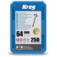 Kreg Pocket Hole Screws - 64mm Coarse/MaxiLoc Head - Zinc - 250 pack