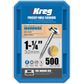 Kreg Pocket Hole Screws - 32mm Fine/MaxiLoc Head - Zinc - 500 pack