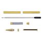 Gold Ball Point Pen Kit - Twist Black Clip - Pack of 5