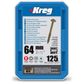 Kreg Pocket Hole Screws - 64mm Coarse/MaxiLoc Head - ProtecKote - 125 pack