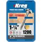 Kreg Pocket Hole Screws - 32mm Coarse/MaxiLoc Head - Zinc - 1200 pack