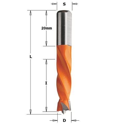Dowel Drill RH 8.0mm Dia x 30mm Cut