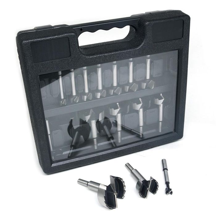 Carbatec 16 Pce Metric Sawtooth & Forstner Combination Bit Set