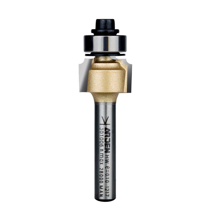 Arden Round-Over Bit with Brg. 1/4in. Shank 15.87 mm Cut Ø 9.52 mm Cut L.