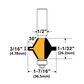 Arden Solid Edge Set 1/2in. Shank 50.00 mm Cut Ø 55.00 mm Cut L