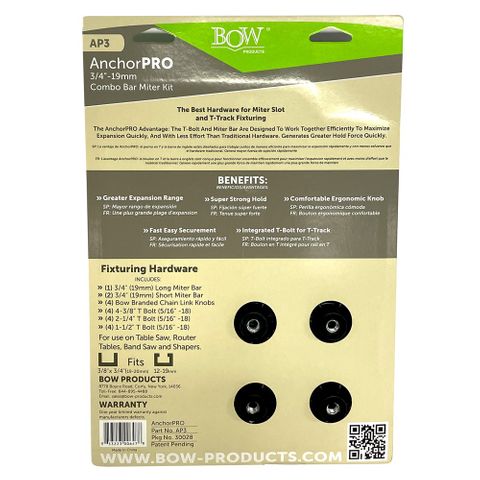 Bow Products AnchorPro Combo 3/4" (19mm) Miter Bar Kit