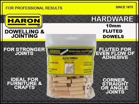 Haron 10mm x 38mm Fluted Dowels (40) ***