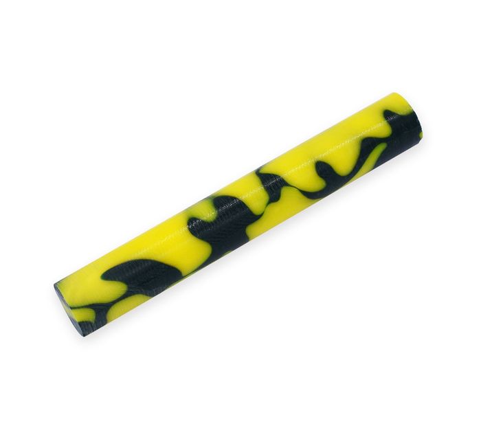 Acrylic Pen Rod - 19mm diameter, yellow with blue