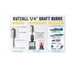 Kutzall Extreme Burr Kit for 1/4" Grinders - 3 piece very coarse kit