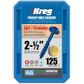 Kreg Pocket Hole Screws - 64mm Coarse/MaxiLoc Head - BlueKote - 125 pack #