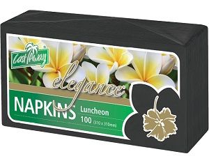 2ply BLACK LUNCH NAPKIN x 100 (10)