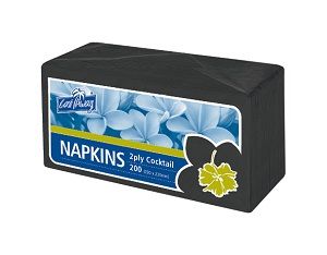 2ply BLACK COCKTAIL ELEGANCE NAPKIN x 100 (10)