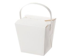 FOOD PAIL WHITE LARGE WITH HANDLE 26oz CAWAY x 25 (10)