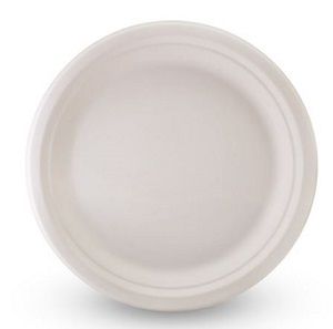 DINNER PLATE SUGARCANE 9" ROUND FFRENDLY x 50 (10)