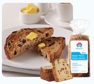 RAISIN TOAST SUPER THICK FRESH FROZEN TIP TOP 650g x 6