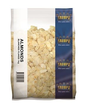 FLAKED ALMONDS BLANCHED TRUMPS x 1kg (10)