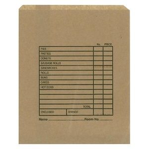 LUNCH BAG PRINTED SCHOOL #1 BROWN SAVILL x 500