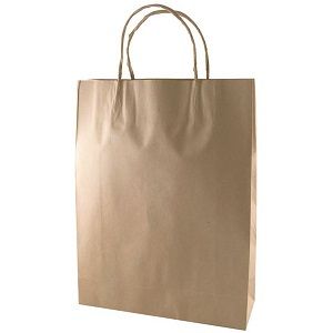 MEDIUM BROWN CARRY BAG TWIST HANDLES SAVILL x 50 (5)