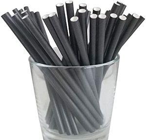 COCKTAIL PAPER STRAW BLACK FFRIENDLY x 250 (10)