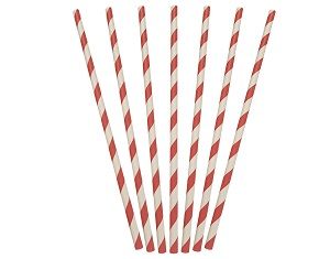 RED WHITE PAPER STRAWS FUTURE FRIENDLY x 250 (10)