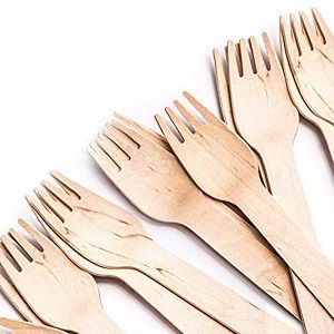 WOODEN FORKS WAXED 16cm x 100 (10)