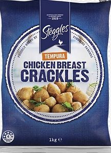 CRACKLES CHICKEN STEGGLES x 1kg (6)