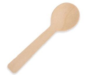 WOODEN TEASPOONS 10cm WAXED FUTURE FRIENDLY x 100 (10)