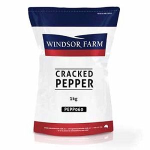 WINDSOR FARM FINE CRACKED BLACK PEPPER x 1kg (10)