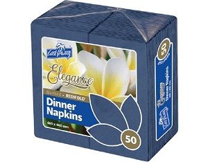 2ply DARK BLUE REDIFOLD DINNER NAPKIN x 50 (10)