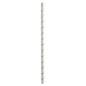 GREEN STRIPE JUMBO PAPER STRAW FFRIENDLY x 250 (10)