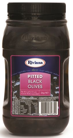 PITTED BLACK OLIVES RIVIANA GFREE x 2kg (6)