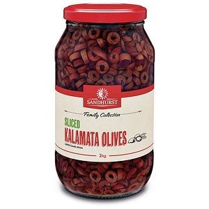 SLICED KALAMATA OLIVE SHURST x 2kg (6)