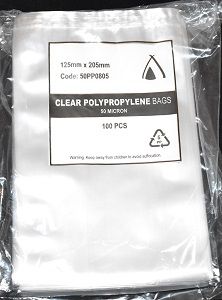 POLY BAG PROP 125 x 200  50UM SAVILL x 100 (10)